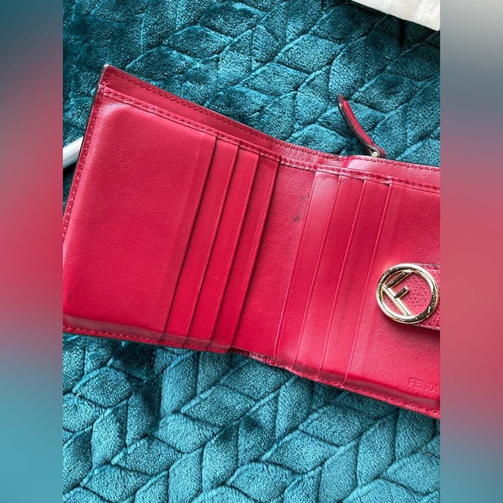 FENDI Vitello Cruise F is Fendi Bi-Color FF 1974 Embossed Compact Wallet - Picture 11 of 17